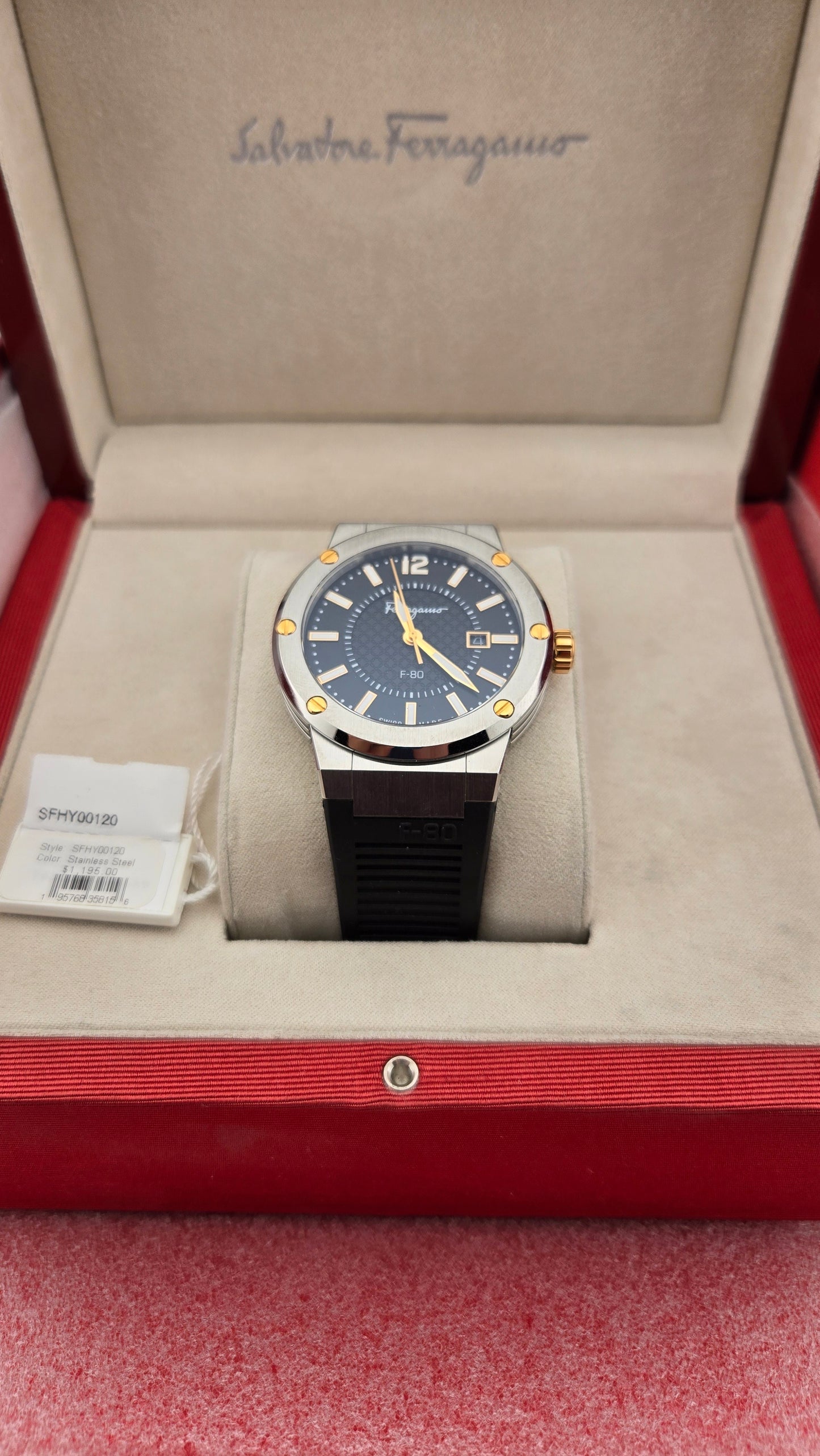 Salvatore Ferragamo - F-80 Black Dial Men's Quartz Watch SFHY00120