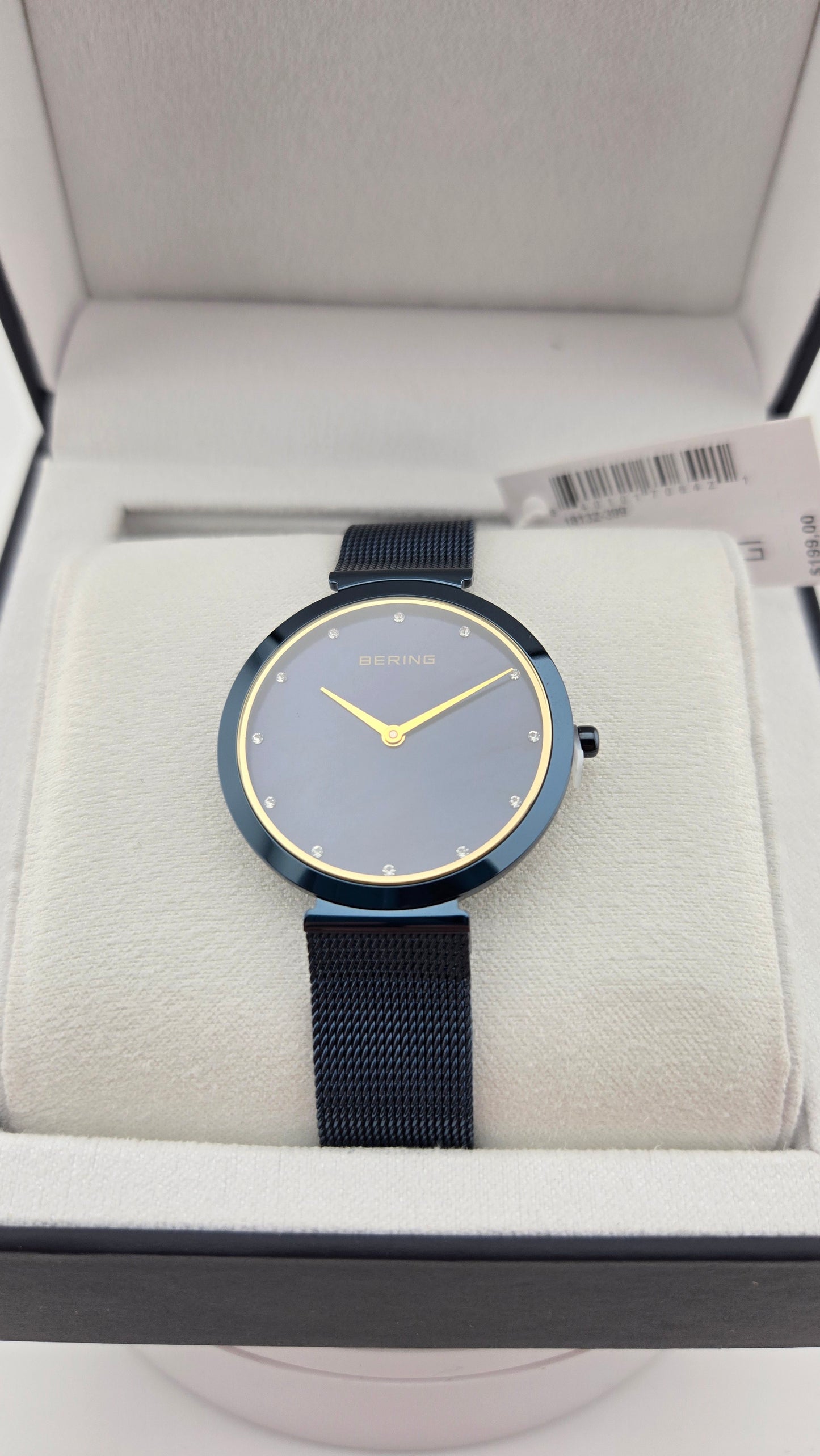 Bering Women's Ultra Slim Stainless Steel Milanese Mesh Watch, 32mm - Blue