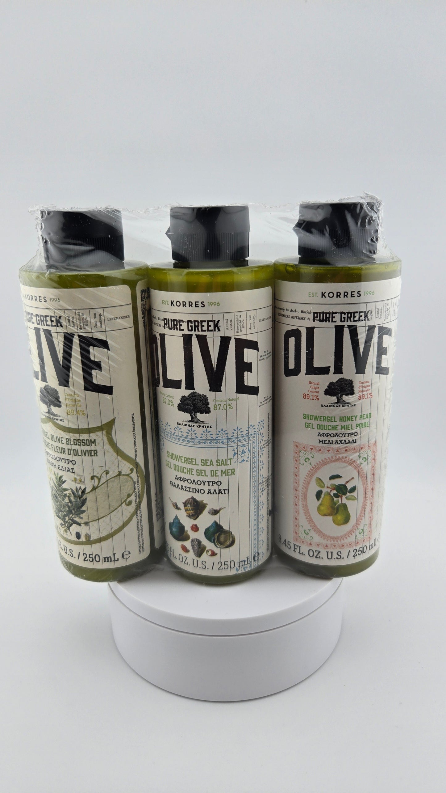 KORRES - Pure Greek Olive Shower Gel, 8.45 fl oz -  Sea Salt, Honey Pear or Olive Blossom