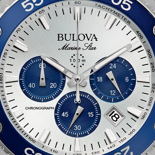 Bulova Marine Star Chronograph Stainless Steel Quartz Men's Watch, 41mm