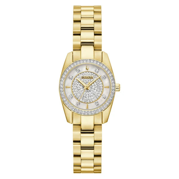 Bulova Classic Gold Tone Stainless Steel Crystal Women's Watch, 23mm