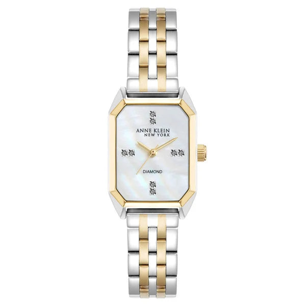 Anne Klein New York Two Tone Diamond Octagon Women's Watch, 24 x 29mm