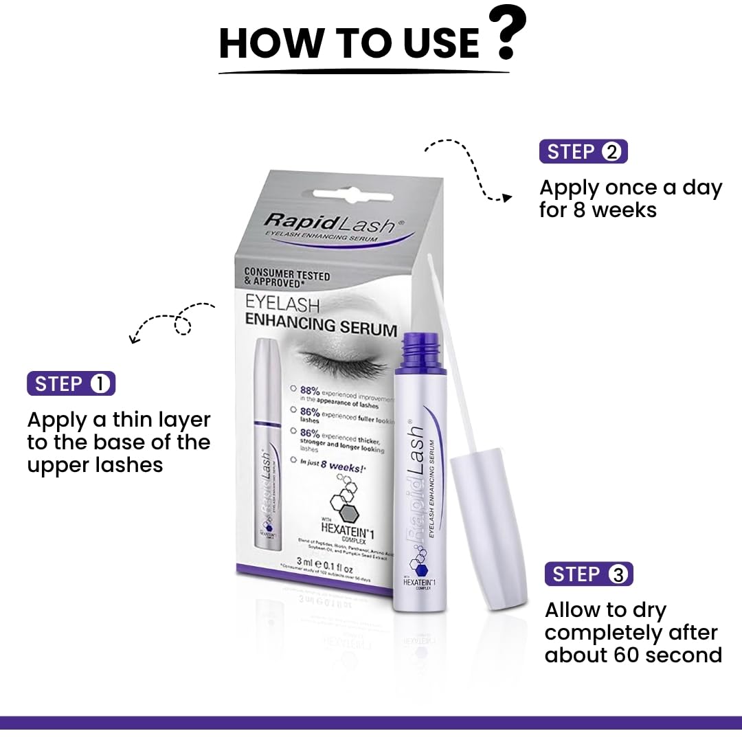 RAPIDLASH - Eyelash Enhancing Serum with HEXATEIN 1 Complex – 3 mL / 0.1 fl oz