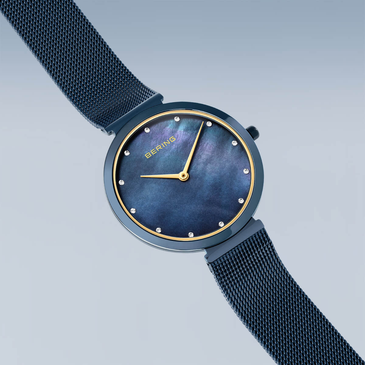 Bering Women's Ultra Slim Stainless Steel Milanese Mesh Watch, 32mm - Blue