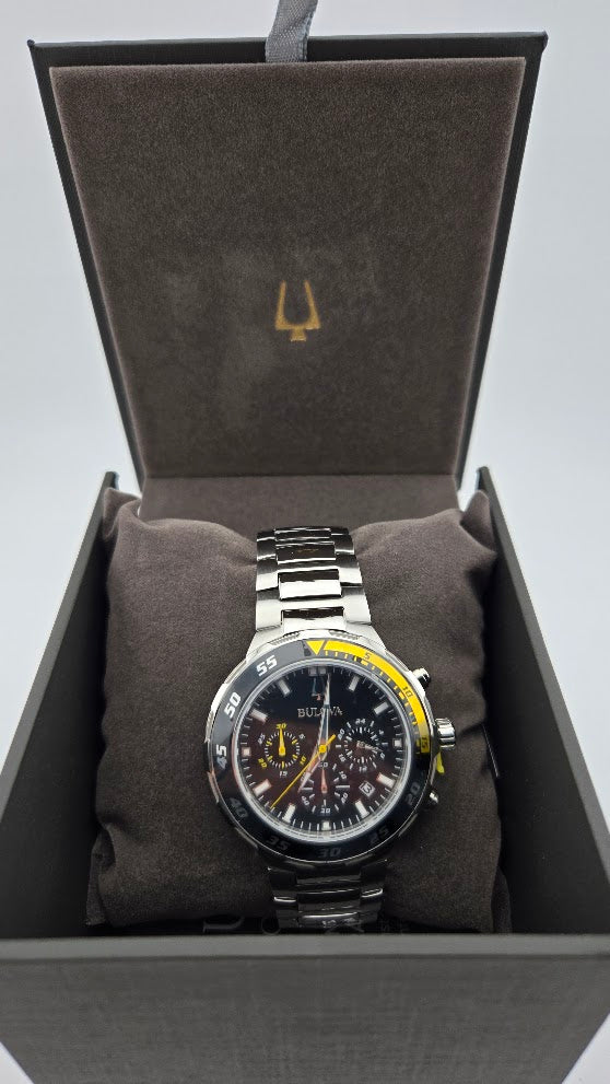 Bulova Men's 98B378 Sport Chronograph Stainless Steel 100M Watch - MXW13