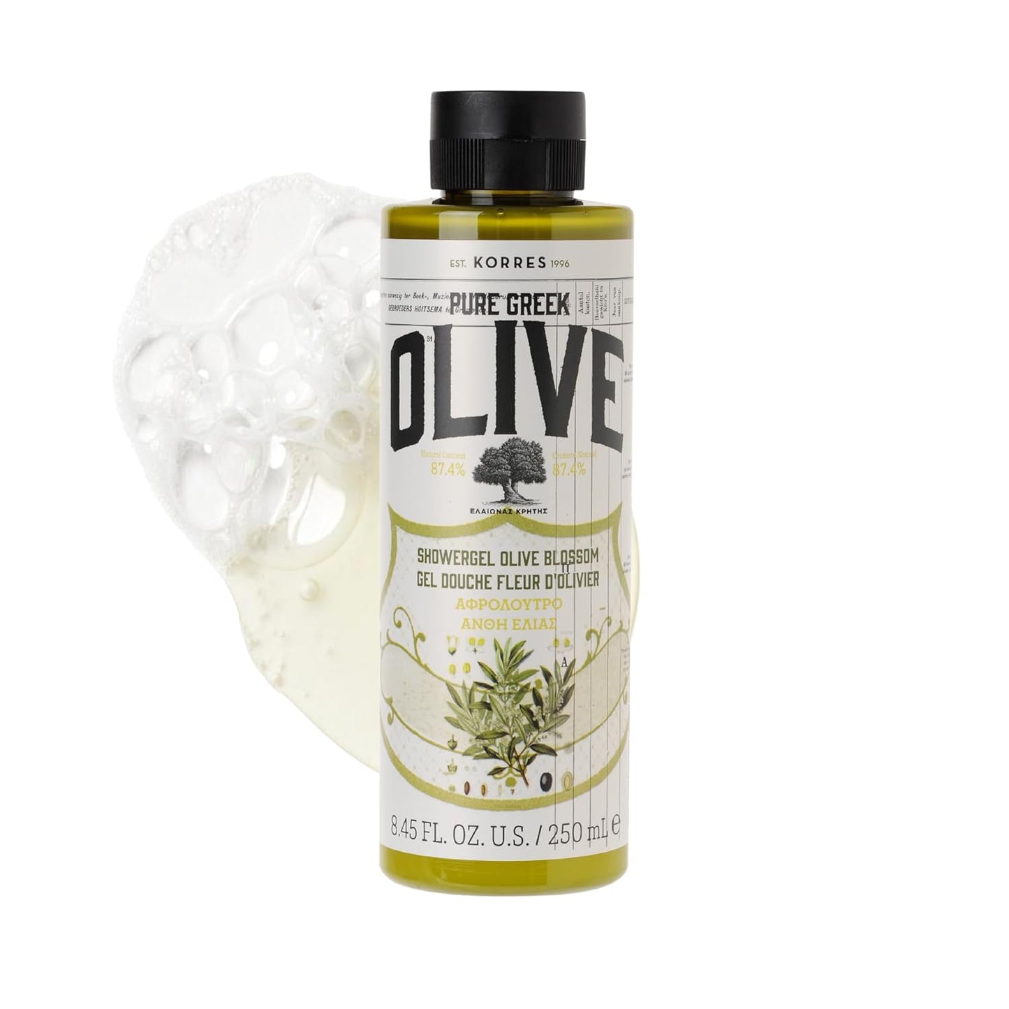 KORRES - Pure Greek Olive Shower Gel, 8.45 fl oz -  Sea Salt, Honey Pear or Olive Blossom