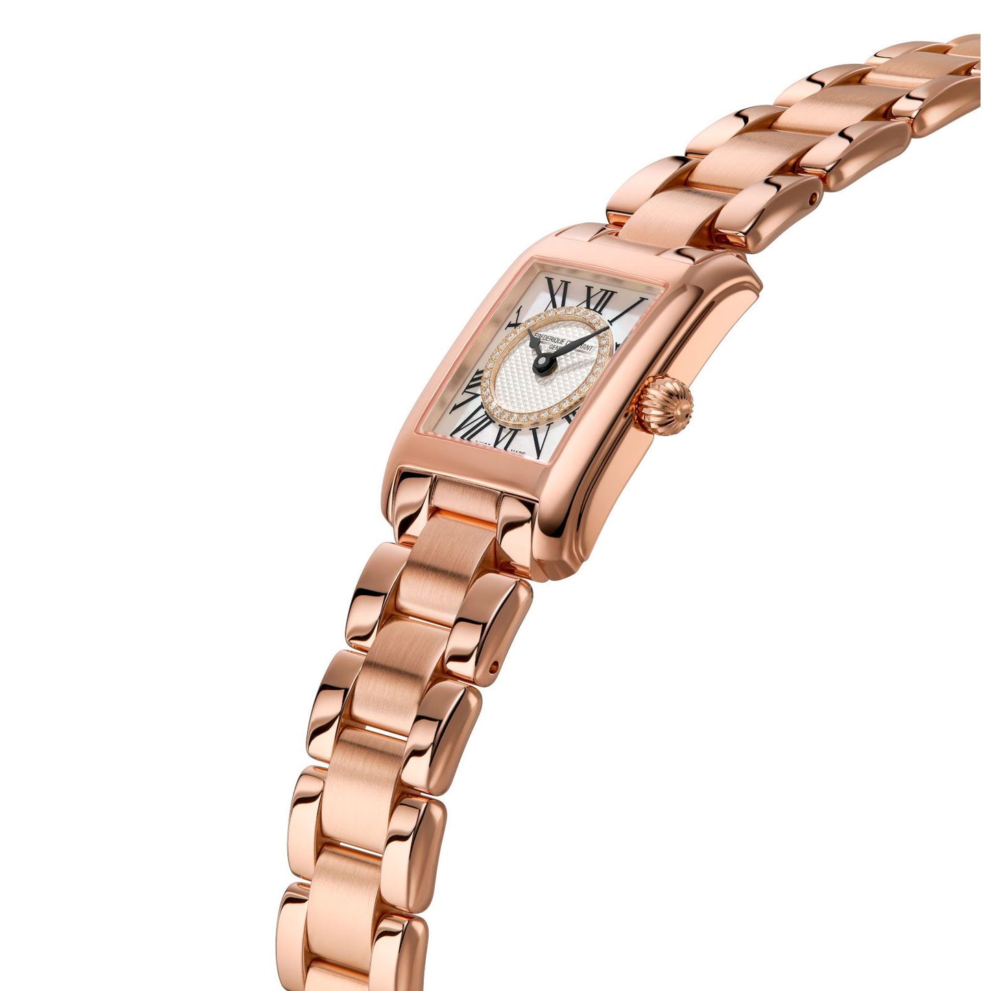 Ladies' Frederique Constant Classics Carrée Diamond Dial Rose Gold-Plated Watch | FC-200MPDC14B