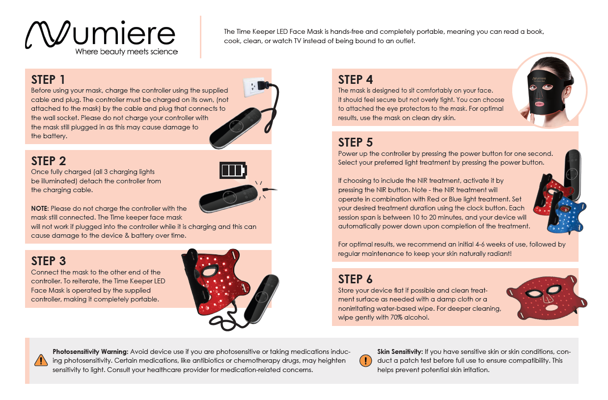 Numiere Time Keeper LED Face Mask