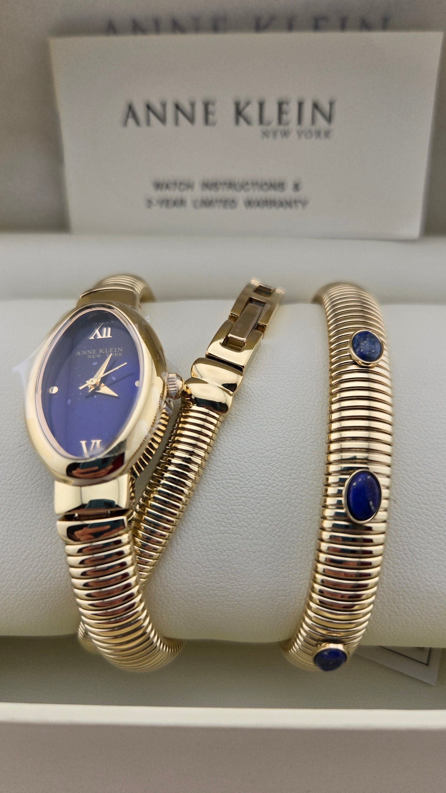 Anne Klein New York Women's Bracelet And Watch Set, BLUE