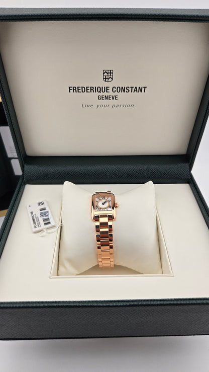 Ladies' Frederique Constant Classics Carrée Diamond Dial Rose Gold-Plated Watch | FC-200MPDC14B