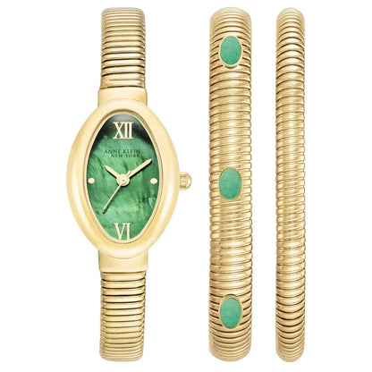 Anne Klein New York Women's Bracelet And Watch Set, Stone & Pearl