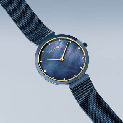 Bering Women's Ultra Slim Stainless Steel Milanese Mesh Watch, 32mm - Blue