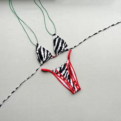 Bikini Bikini Printed Lace up Split Women Swimsuit Women
