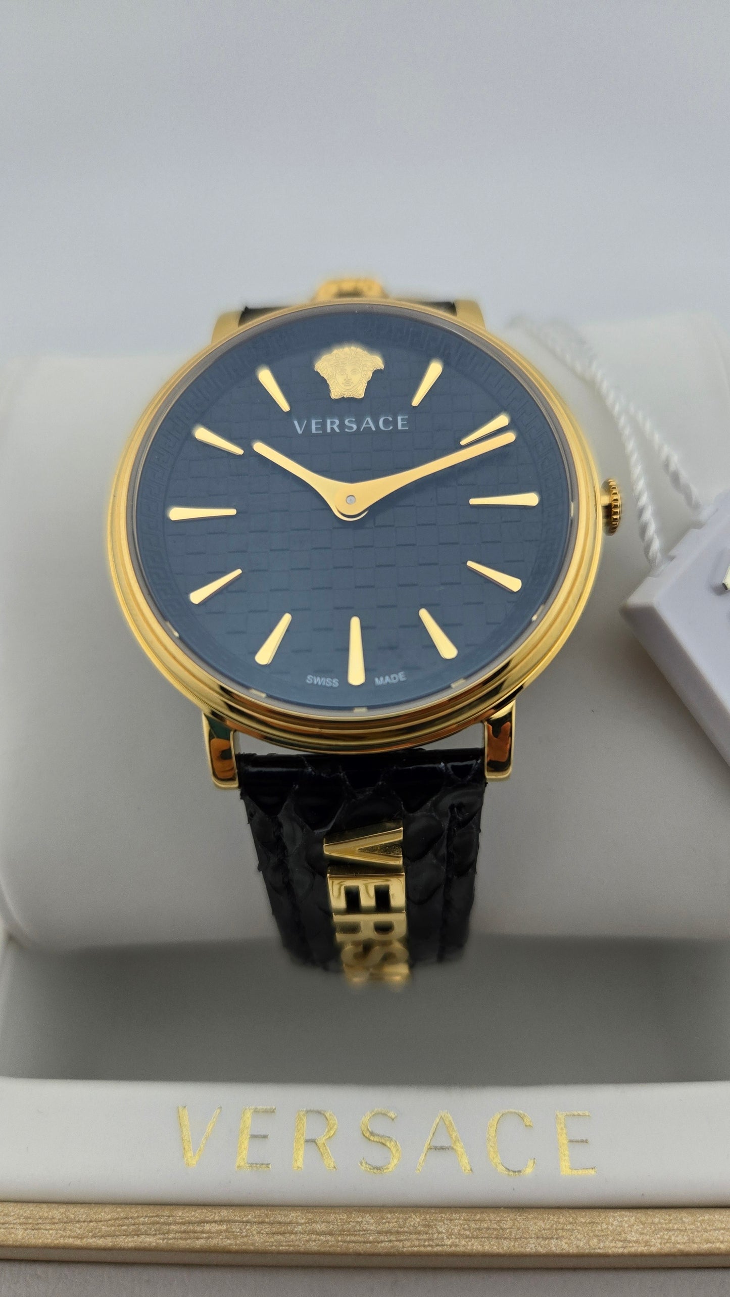 VERSACE - V-Circle Logomania Luxury Black / Gold Watch - VE8101022