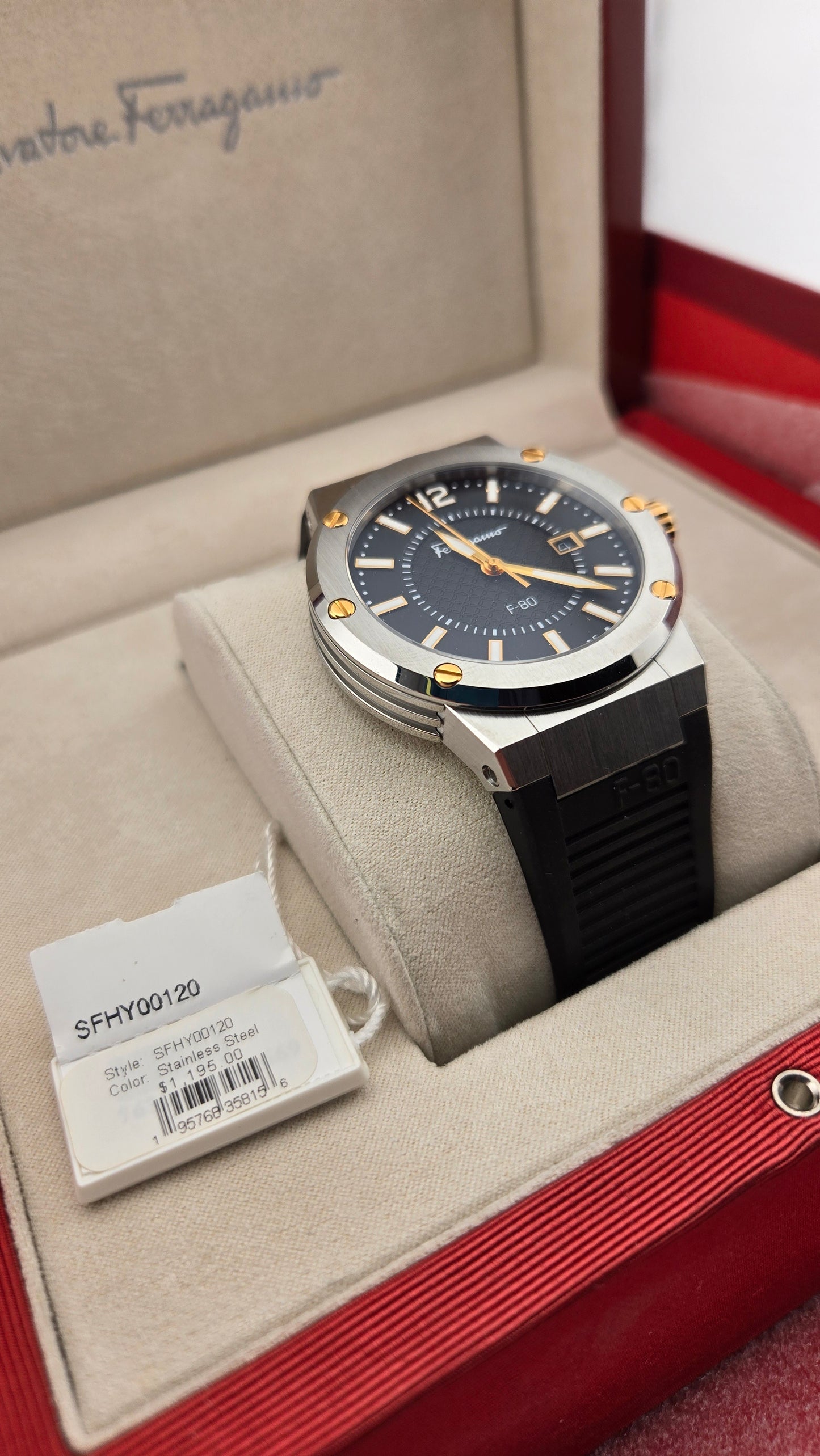 Salvatore Ferragamo - F-80 Black Dial Men's Quartz Watch SFHY00120