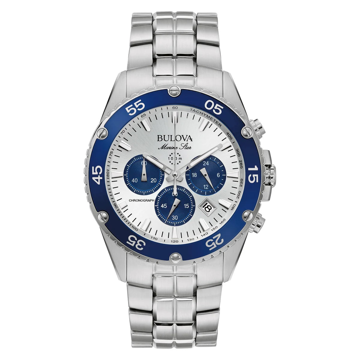 Bulova Marine Star Chronograph Stainless Steel Quartz Men's Watch, 41mm