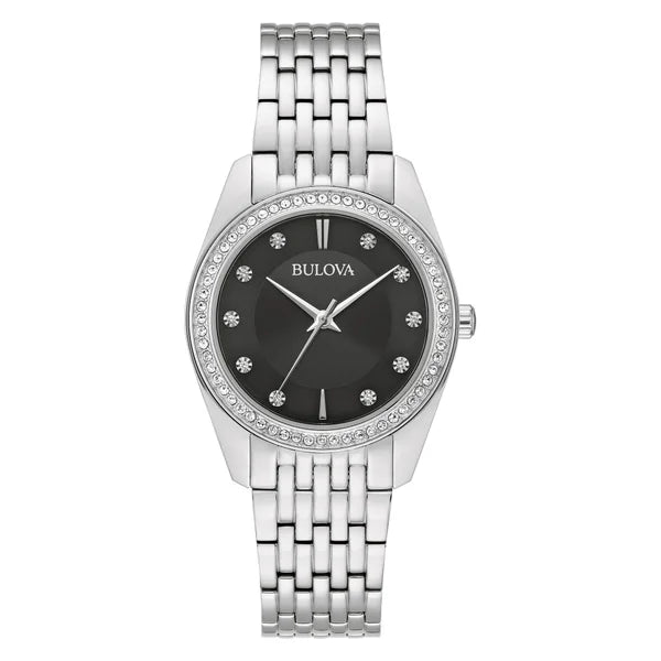 Bulova Classic Crystal Stainless Steel Quartz Women's Watch, 31mm