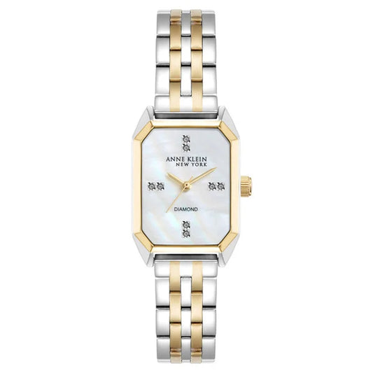 Anne Klein New York Two Tone Diamond Octagon Women's Watch, 24 x 29mm