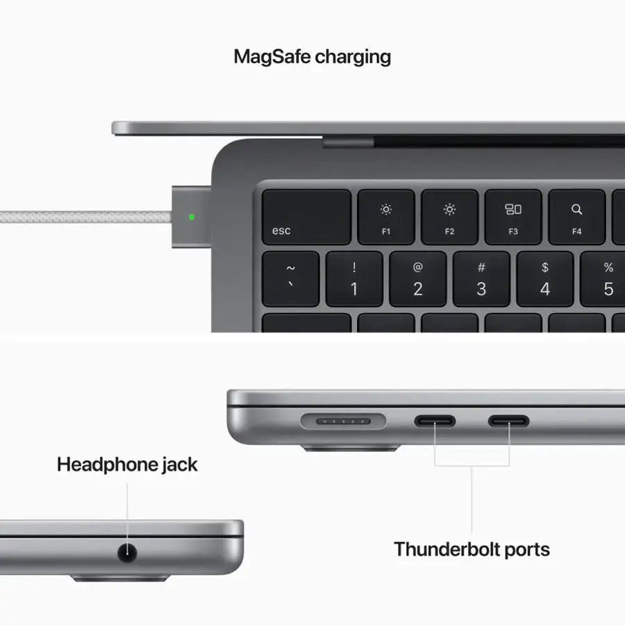 Apple - MacBook Air 13-inch Laptop - Apple M2 chip Built for Apple Intelligence - 16GB Memory - 256GB SSD - Space Gray  Model: MC7U4LL/A