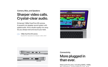 Apple MacBook Pro 16.2-inch, M1 Pro chip with 10‑core CPU / 16‑core GPU, 16GB RAM, 512GB SSD