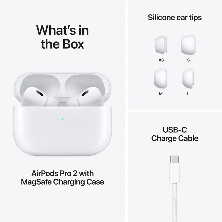 Apple AirPods Pro 2, Wireless Earbuds, Active Noise Cancellation, Hearing Aid Feature