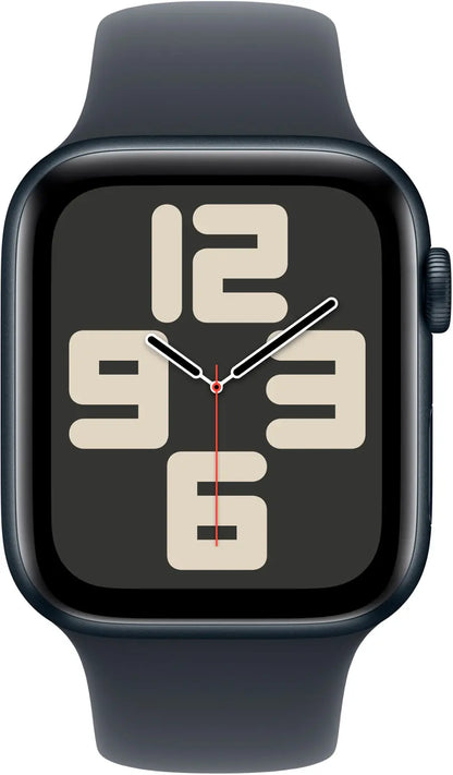 Apple - Watch SE 2nd Generation (GPS) 44mm Aluminum Case with Midnight Sport Band - M/L - Midnight