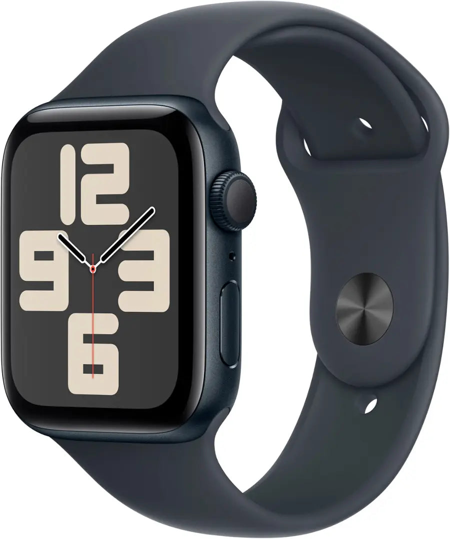 Apple - Watch SE 2nd Generation (GPS) 44mm Aluminum Case with Midnight Sport Band - M/L - Midnight