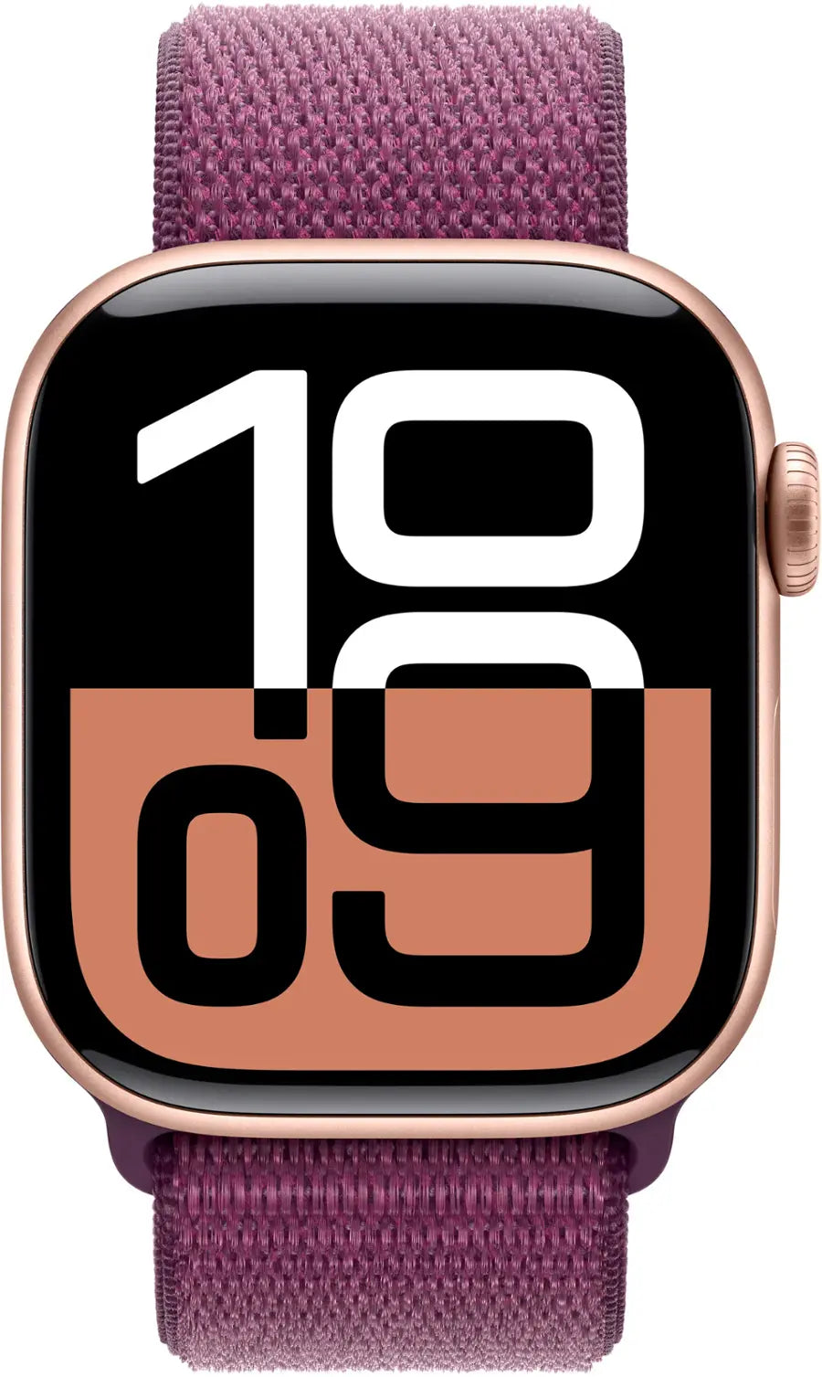Apple - Watch Series 10 (GPS) 42mm Aluminum Case with Plum Sport Loop - Rose Gold - (2024)