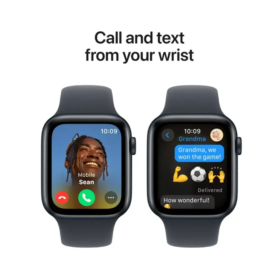 Apple - Watch SE 2nd Generation (GPS) 44mm Aluminum Case with Midnight Sport Band - M/L - Midnight