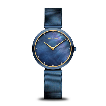 Bering Women's Ultra Slim Stainless Steel Milanese Mesh Watch, 32mm - Blue