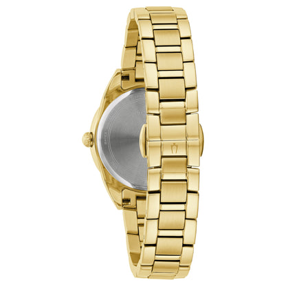 Bulova Diamond Accented Yellow Gold Toned Stainless Steel Wristwatch - 97P161