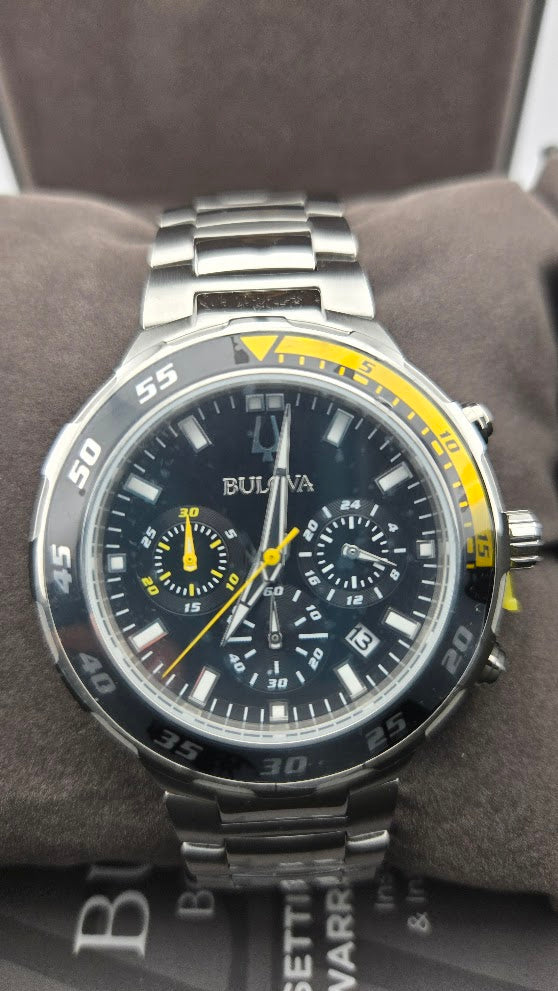 Bulova Men's 98B378 Sport Chronograph Stainless Steel 100M Watch - MXW13