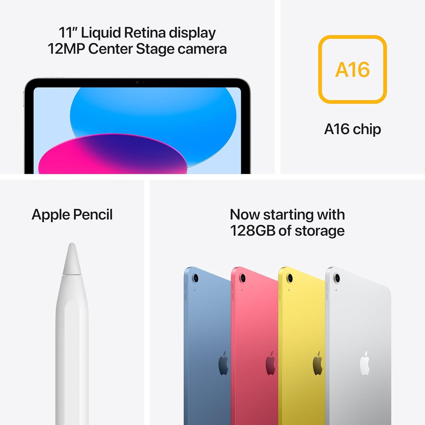 Apple - iPad, 128GB Wi-Fi (A16 chip) - SILVER