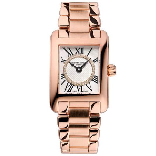 Ladies' Frederique Constant Classics Carrée Diamond Dial Rose Gold-Plated Watch | FC-200MPDC14B