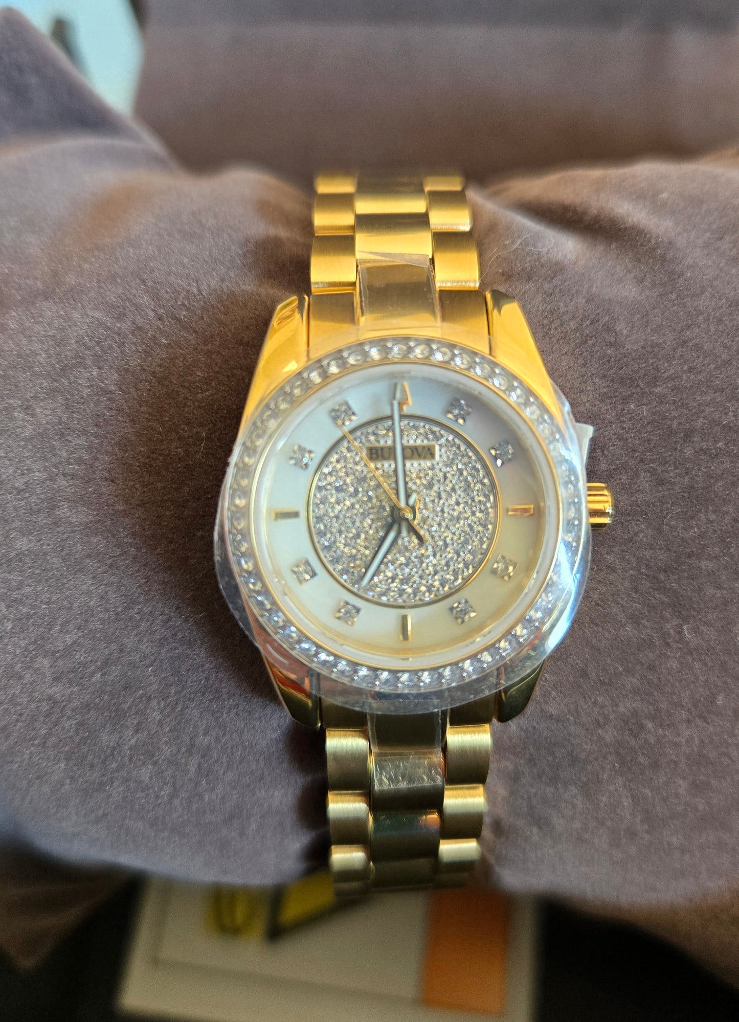 Bulova - 
Crystal Mother-of-Pearl Bracelet Watch, 23.5mm