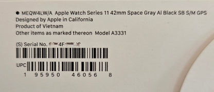 Apple Watch S11 42mm SG Al Black SB S/M GPS