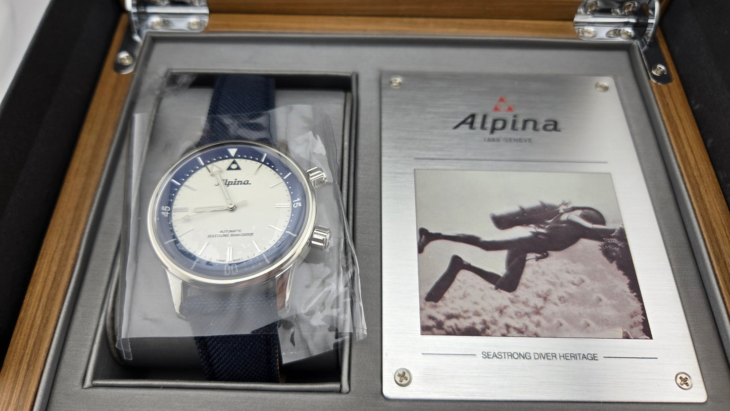 Alpina Seastrong Diver 300 Heritage Automatic Watch, White, 42 mm AL-520NS4H6