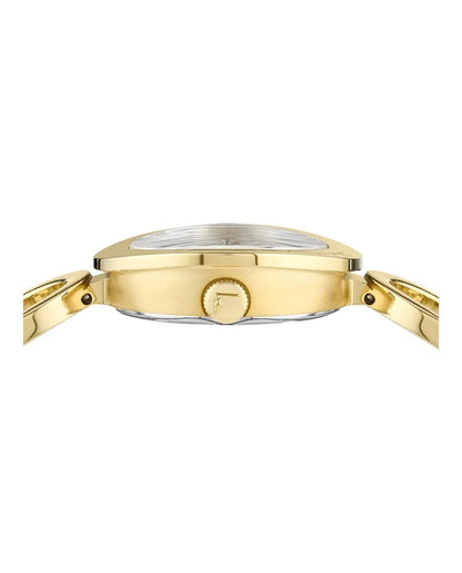 SALVATORE FERRAGAMO - Gancino Bracelet Watch, 28mm, Gold Tone / White Dial - Ladies