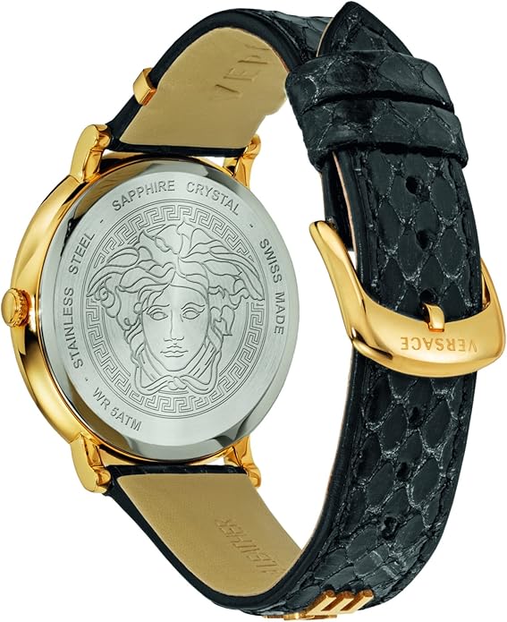 VERSACE - V-Circle Logomania Luxury Black / Gold Watch - VE8101022