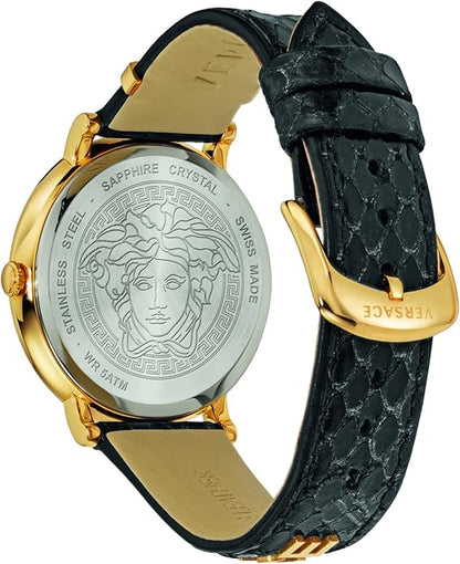 VERSACE - V-Circle Logomania Luxury Black / Gold Watch - VE8101022