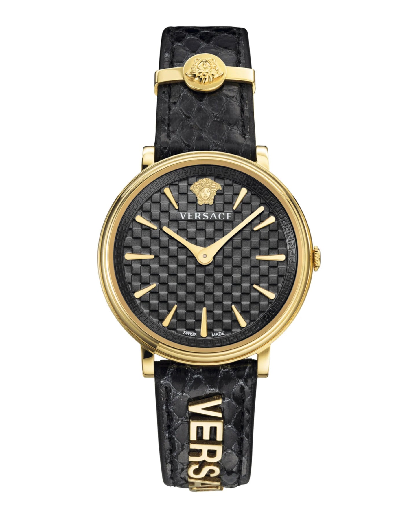 VERSACE - V-Circle Logomania Luxury Black / Gold Watch - VE8101022